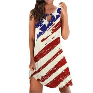 Crewneck Stars and Stripes Mini Sundress Sz M